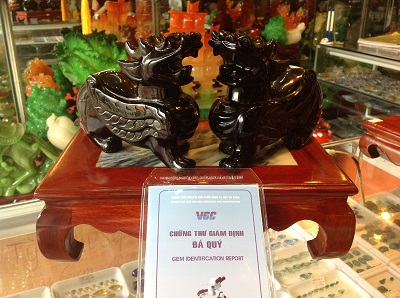 Tỳ Hưu thạch anh đen cỡ 18cm - Cửa Hàng Tranh Đá, Vật Phẩm Phong Thủy Bảo Ngọc